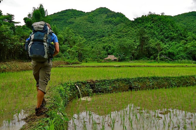 Day Trek to Kuangsi Waterfall and Bear Sanctuary - Luang Prabang full day tour - A forest trail through villages and farms