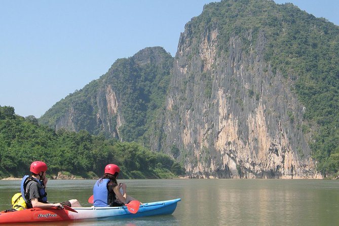 Full day / Half Day Kayaking and Pak Ou Caves with optional sunset cruise - Paddling the Nam Ou beneath Pha Aen