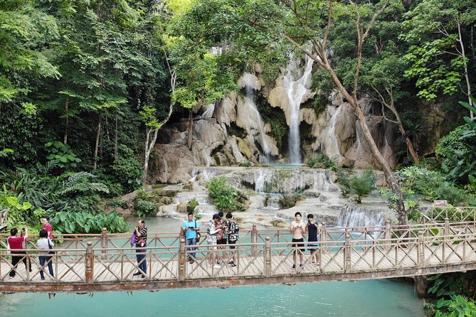 Full Day Trek to Kuang Si Waterfalls, Remote Village - Reaching Kuang Si Falls from the top