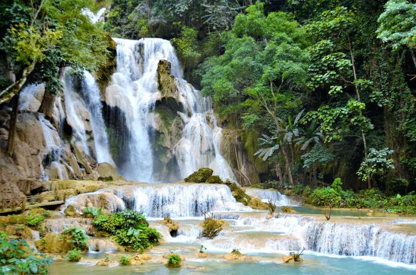 Kuang Si Waterfall, Tree Top Cafe, Ziplining - What the $115 price includes