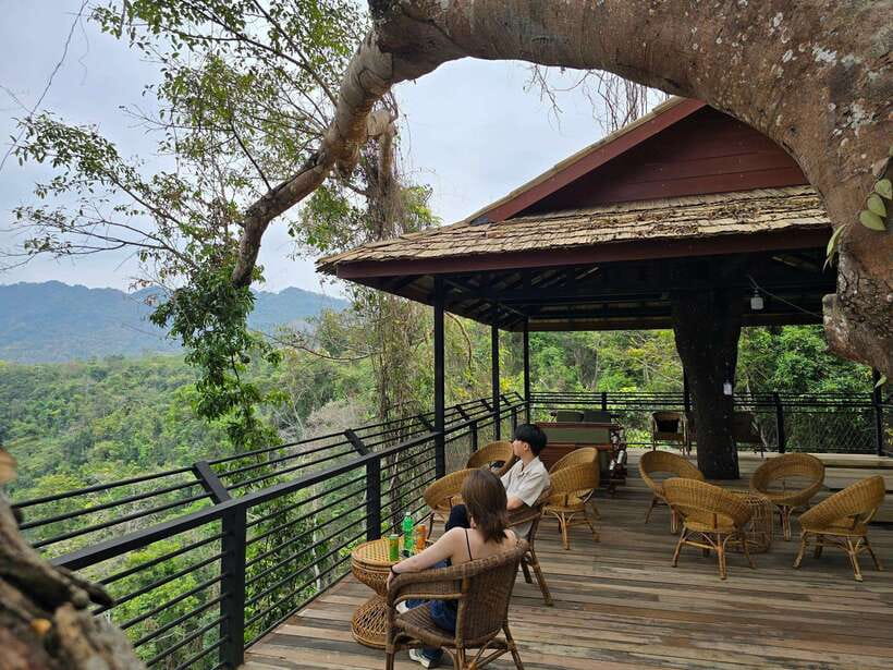 Kuang Si Waterfall, Tree Top Cafe, Ziplining - Leaving Luang Prabang for the village visit