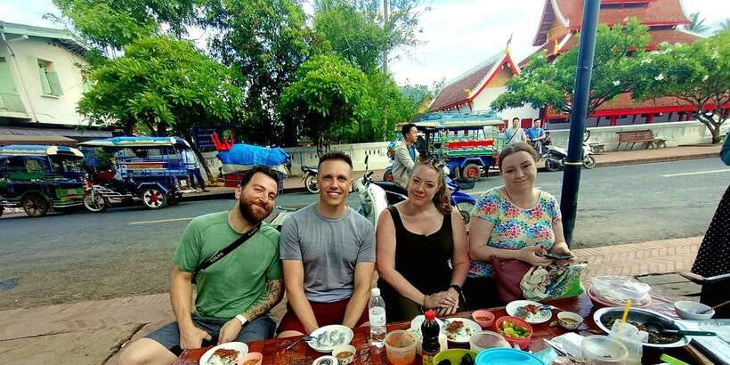 Luang Prabang: Foodie Walking Tour & Monk Blessing - Three and a half hours, or possibly less