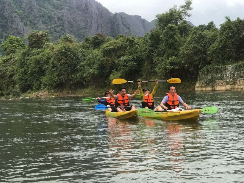 Vang Vieng: Day Tour with Kayaking, Ziplining, and Rafting - Kayaking the Nam Song River