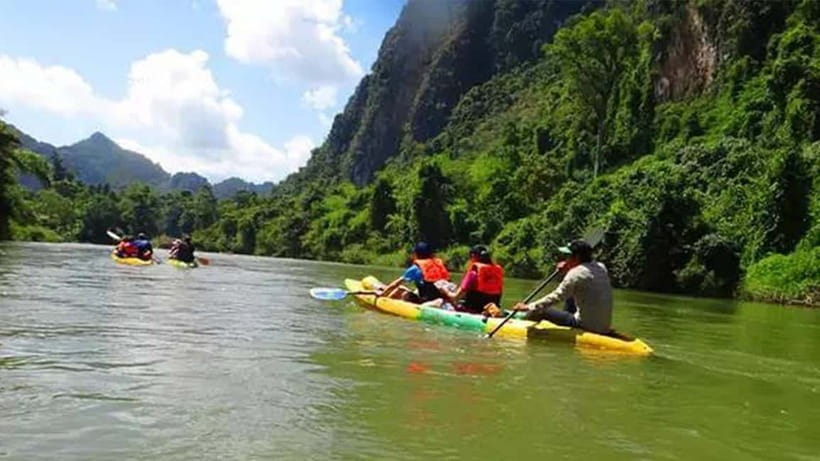 Vang Vieng: Hot Air Balloon,Kayak,Zipline,Blue lagoon1 Tour - A sunrise or sunset view from the Vang Vieng sky