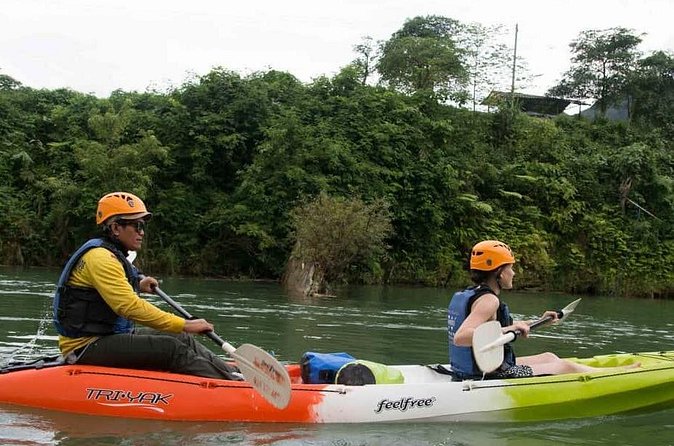 Vang Vieng Kayaking Fun Rapid and Float Tour - Paddling through the small rapids