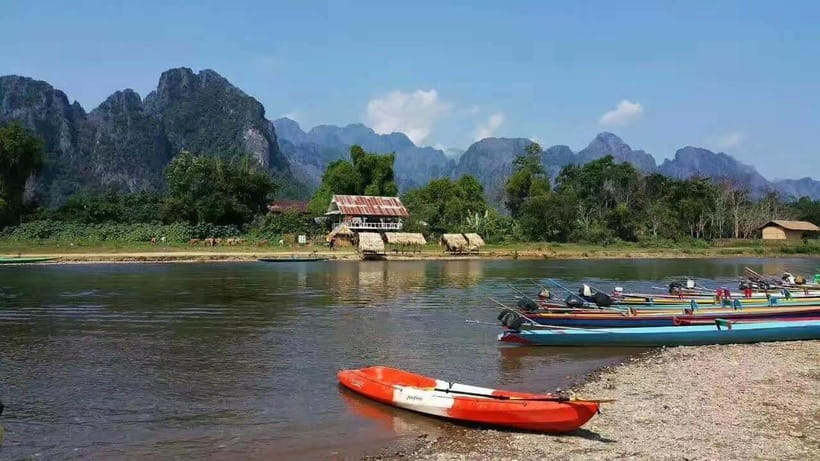 Vang Vieng: Kayaking&Water Cave&Tham Chang&Blue Lagoon 1 - Kayaking the Nam Song River