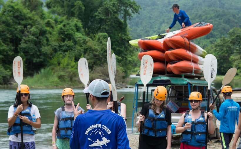 Vang Vieng: Nam Song River Kayak Tour - A useful safety briefing before the first rapid
