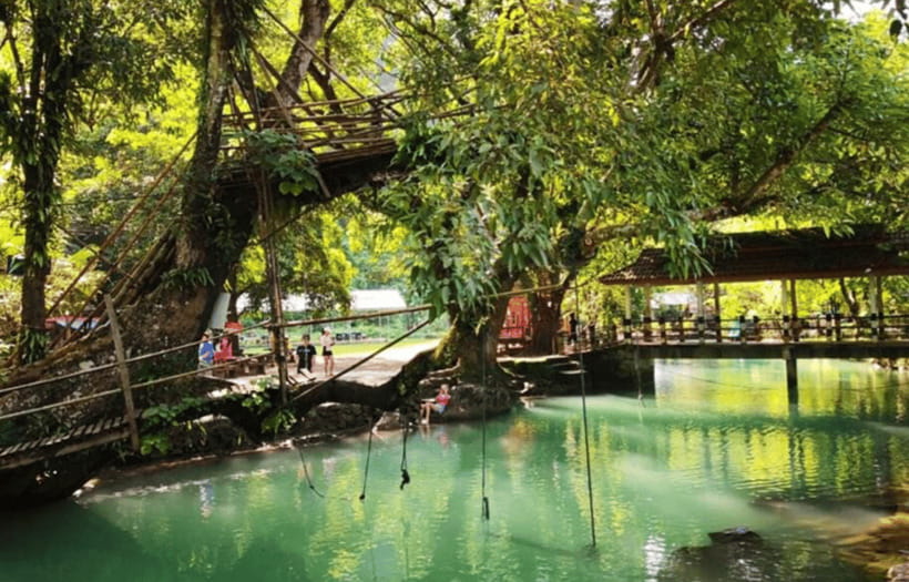 Vang Vieng: Zipline&Water Cave&Tham Chang&Blue Lagoon 1 - Cooling off at Blue Lagoon 1
