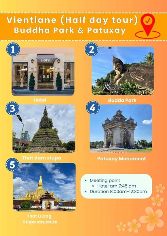 Vientiane: Half-Day City Tour with Patuxai and Buddha Park - Small groups, private options, and the half-day pace